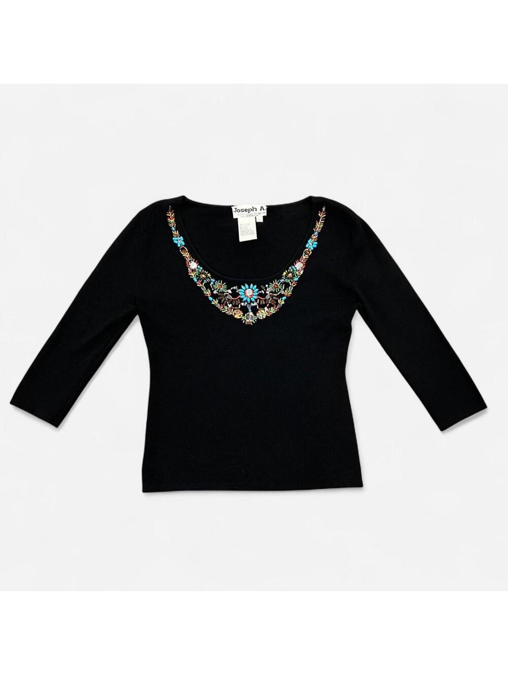 Vintage Y2K Beaded Scoop Neck Top